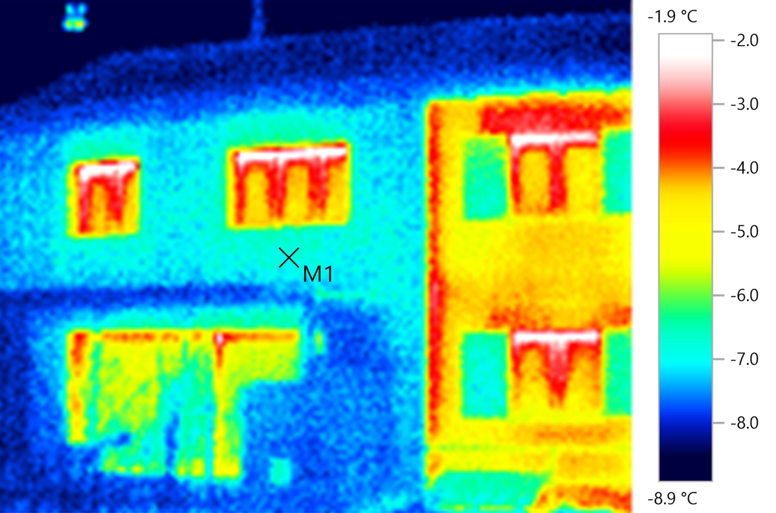 Haus gedämmt Wärmebild
